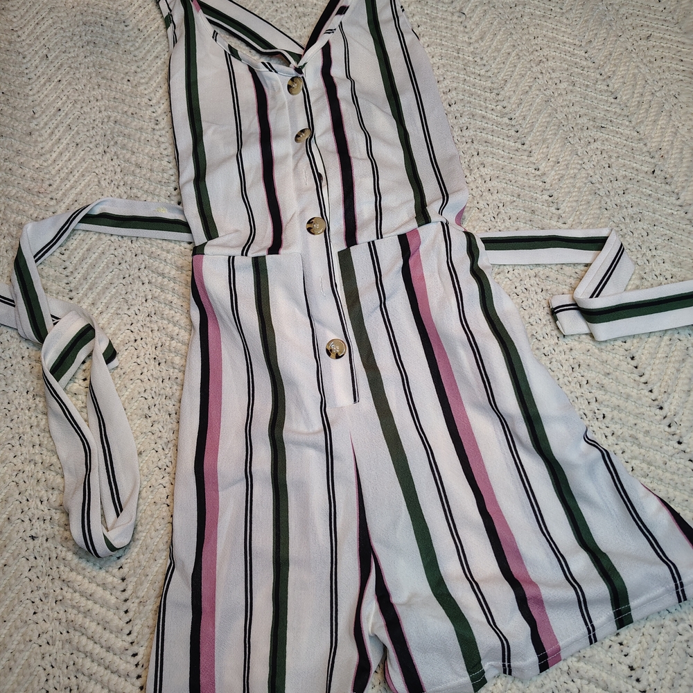 Striped Sleeveless Jumpsuit
